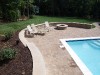 Sitting wall around paver pool deck