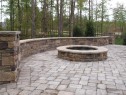 Fire pit with arched wall