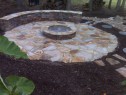 Natural stone patio set in mortar