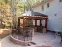 Outdoor kitchen on paver patio