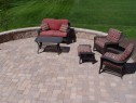 Paver Patio with segmented retaining wall.