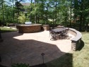 Outdoor dining at the outdoor kitchen